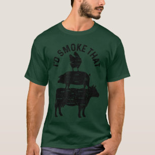 Chef Slager BBQ Id Rookhoed Varken Rundvlees Grapp T-shirt