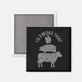 Chef Slager Bbq Ik Zou Dat Varkensvlees Roken Funn Magneet (Voorkant / Achterkant)