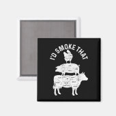 Chef Slager Bbq Ik Zou Dat Varkensvlees Roken Grap Magneet (Voorkant / Achterkant)