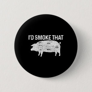 Chef Slager Bbq Ik Zou Die Varken Vlees Vette Grap Ronde Button 5,7 Cm