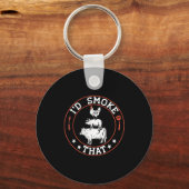 Chef slager bbq-roker rook die barbecue sleutelhanger (Voorkant)