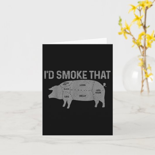 Chef-slager BBQ rookt dat varkensvarken grappig ge Kaart (Gele Bloem)