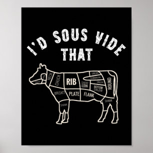 Chef Slager Kok Bbq Ik Sous Vide Die Koe Rundvlees Poster