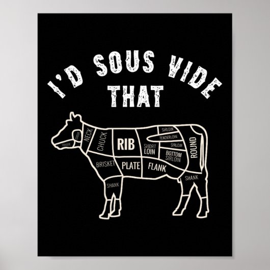 Chef Slager Kok Bbq Ik Sous Vide Die Koe Rundvlees Poster (Voorkant)