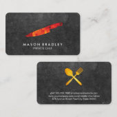 Chef Slate Fire Knife Visitekaartje (Voorkant / Achterkant)