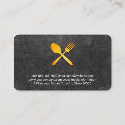 Chef Slate Fire Knife Visitekaartje (Achterkant)