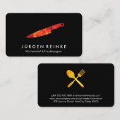 Chef Slate Fire Knife Visitekaartje (Voorkant / Achterkant)