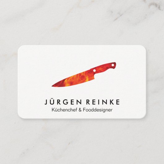 Chef Slate Fire Knife Visitekaartje (Voorkant)