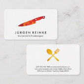 Chef Slate Fire Knife Visitekaartje (Voorkant / Achterkant)