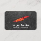 Chef Slate Fire Knife Visitekaartje (Voorkant)