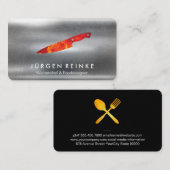Chef Slate Fire Knife Visitekaartje (Voorkant / Achterkant)