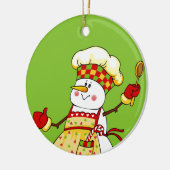 Chef Snowman-kerstversiering Keramisch Ornament (Links)