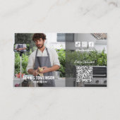 Chef Social Media QR Code Foto Visitekaartje (Voorkant)