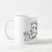 Chef Spoon Fork Knife Black Koffiemok (Links)