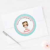 Chef Stickers (Blauwgroen turquoise rode meisje wh (Envelop)