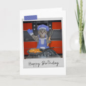 Chef Tabby Cat Funny Birthday Card Kaart (Voorkant)