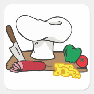 Chef-tabel Vierkante Sticker