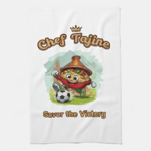 Chef Tajine Voetbalmascotte – Grappig Marokkaans e Theedoek