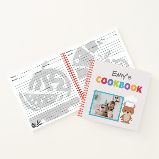 Chef Teddy Bear - Gepersonaliseerd Kinder Recipe B Notitieboek (Binnen)