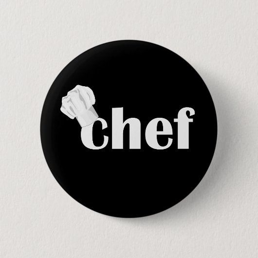 Chef Text Design-knop Ronde Button 5,7 Cm (Voorkant)