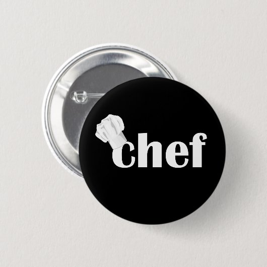 Chef Text Design-knop Ronde Button 5,7 Cm (Voorkant /achterkant)