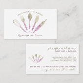 Chef Tools Glitter roze goud Pastry Logo Visitekaartje (Voorkant / Achterkant)