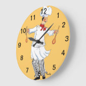 Chef Tossing Wall Clock Grote Klok (Hoek)