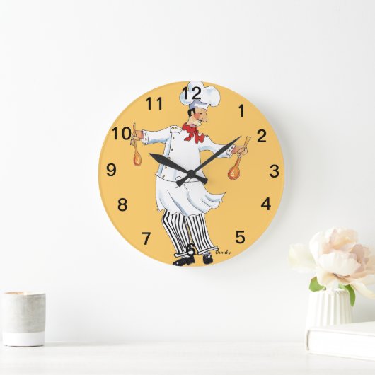Chef Tossing Wall Clock Grote Klok (Huis)