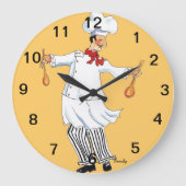 Chef Tossing Wall Clock Grote Klok (Voorkant)
