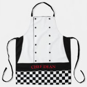 Chef Tuniek en geblokte broek Schort (Voorkant)