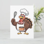 Chef Turkije Thanksgiving Cook Gobbler Aankondiging (Staand voorkant)