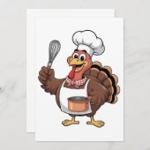 Chef Turkije Thanksgiving Cook Gobbler Aankondiging (Voorkant / Achterkant)