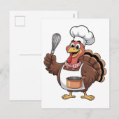 Chef Turkije Thanksgiving Cook Gobbler Feestdagenkaart (Voorkant / Achterkant)