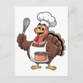 Chef Turkije Thanksgiving Cook Gobbler Feestdagenkaart (Voorkant)