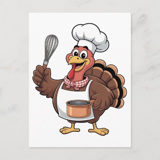 Chef Turkije Thanksgiving Cook Gobbler Feestdagenkaart (Voorkant)