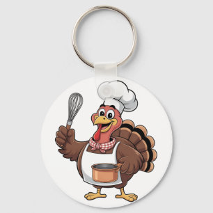 Chef Turkije Thanksgiving Cook Gobbler Sleutelhanger