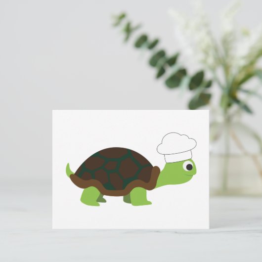 Chef Turtle Briefkaart (Staand voorkant)