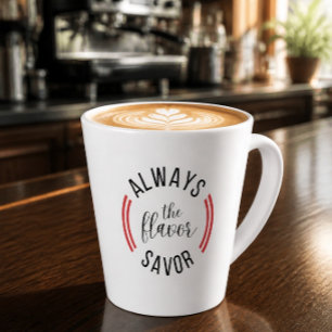 Chef Typografie   Savor altijd de smaak  Latte Mok