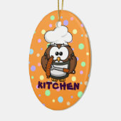 chef-uil keramisch ornament (Links)