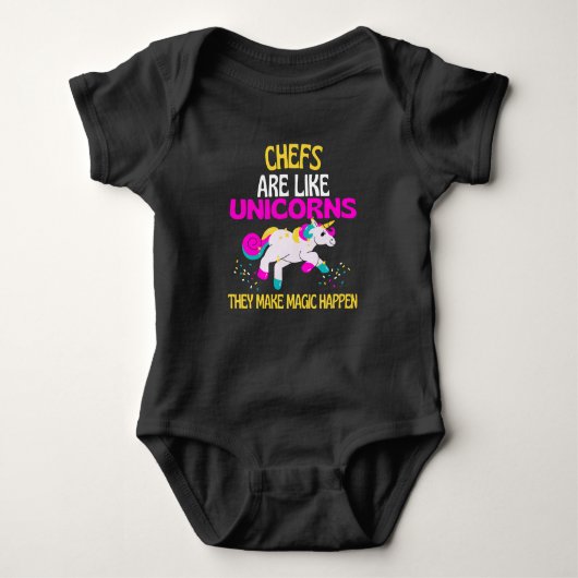 Chef Unicorn, Magical Unicorn Chefs Koks Romper (Voorkant)