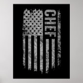 Chef USA Flag Distressed design Poster (Voorkant)