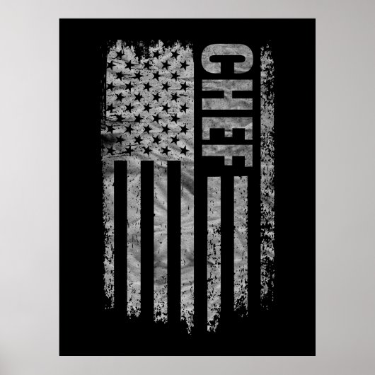 Chef USA Flag Distressed design Poster (Voorkant)