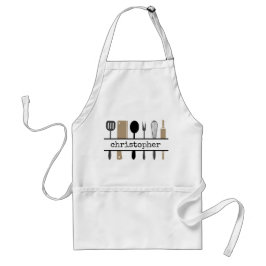 Chef Utensils Gepersonaliseerd Standaard Schort