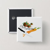Chef van de dag Pin Vierkante Button 5,1 Cm (Voorkant /achterkant)