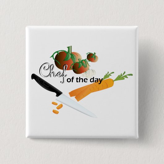 Chef van de dag Pin Vierkante Button 5,1 Cm (Voorkant)