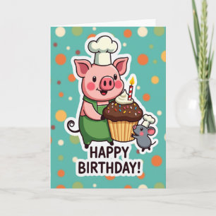 Chef Varken Verjaardag Kaart