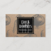 Chef  Vegetable illustratie Rustic Kraft Visitekaartje (Voorkant)