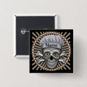 Chef-vierkant Vierkante Button 5,1 Cm (Voorkant /achterkant)