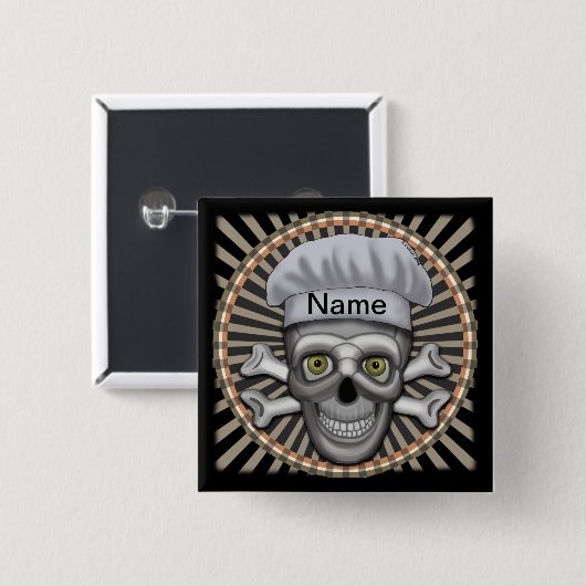 Chef-vierkant Vierkante Button 5,1 Cm (Voorkant /achterkant)