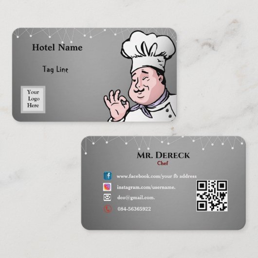 Chef-Visitekaartje Contactkaartje (Voorkant / Achterkant)